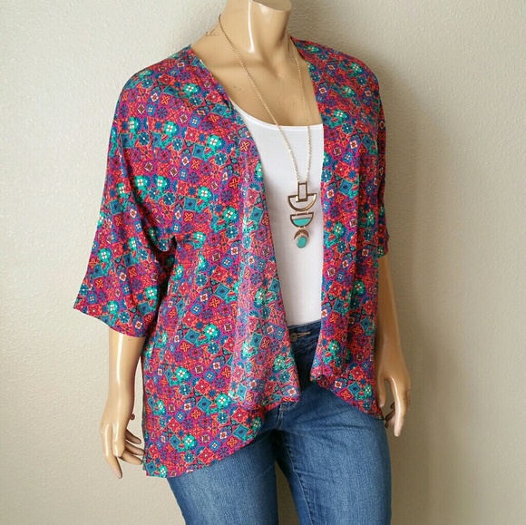 LuLaRoe Sweaters - Lularoe Pink Blue Cardigan